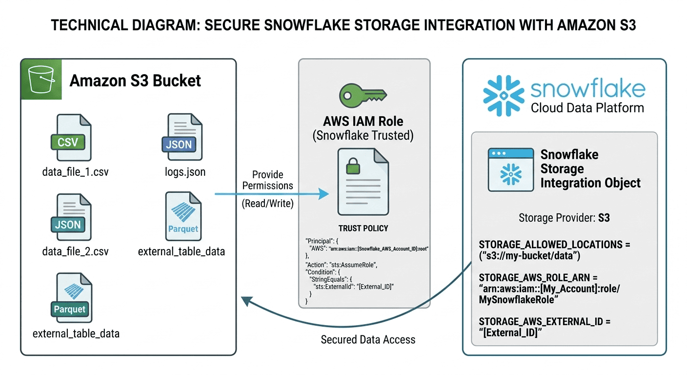 Configuring a Snowflake Storage integration with Amazon S3