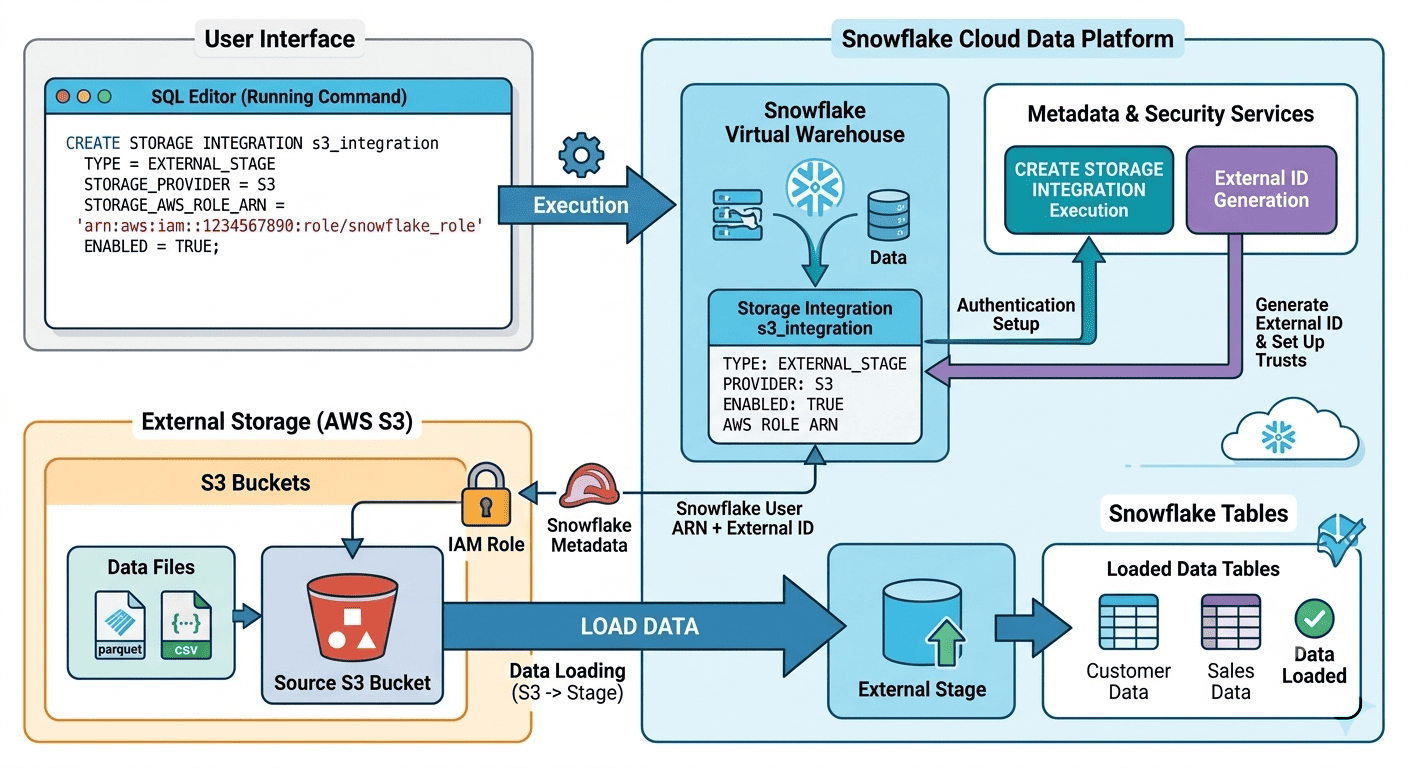 Configuring a Snowflake Storage integration with Amazon S3
